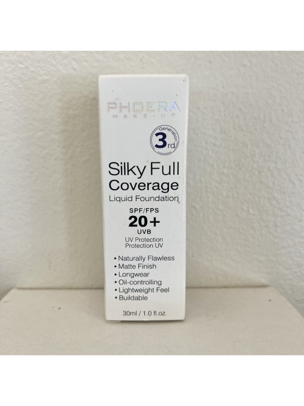 Phoera Silky Full Coverage Liquid Foundation  #101 Porcelain 30ml 1 Oz NEW